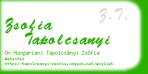 zsofia tapolcsanyi business card