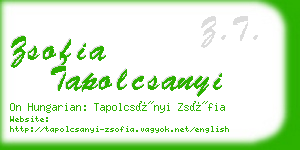 zsofia tapolcsanyi business card